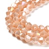 Opaque Solid Color Electroplate Glass Beads Strands LS-EGLA-A039-P4mm-B06-3