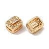 Brass Micro Pave Clear Cubic Zirconia Beads KK-G503-22G-2