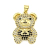 Brass Micro Pave Clear Cubic Zirconia Pendants KK-R159-12G-02-1