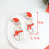 Christmas Polymer Clay & Brass Dangle Stud Earrings FS-WGF7104-07-1