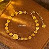 Brass Heart Link Bracelets WL3635-1-3