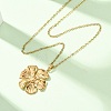 304 Stainless Steel Textured Flower Pendant Necklaces for Women NJEW-C117-01C-G-2