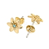 Brass Micro Pave Cubic Zirconia Ear Studs EJEW-P283-01G-03-2