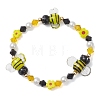 Austrian Crystal & Glass Pearl & Handmade Millefiori Beads Stretch Bracelets for Women BJEW-TA00702-2