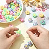 50Pcs UV Plating Rainbow Iridescent Acrylic Beads SACR-CJ0001-45-4