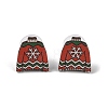 Christmas Wood Stud Steel Needle Earrings EJEW-U016-03P-02-2