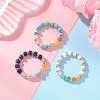 3Pcs Gemstone Disc Bead with Brass Finger Rings RJEW-JR00985-01-1