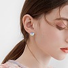 4 Pairs 4 Style Natural Quartz Crystal Round Ball Stud Earrings Set JE958A-3