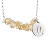 Natural Citrine Chip & Constellation Pendant Necklaces NJEW-JN05084-03-1