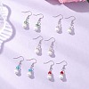 Round Glass Pearl & Glass Beads Dangle Earrings EJEW-JE06718-1