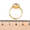 Natural Tiger Eye Finger Rings with Brass Findings G-H353-04G-01-4