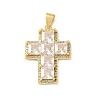 Brass Pave Cubic Zirconia Pendants CU-CBA03AF-17G-04-1