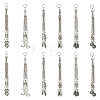 12Pcs 6 Style Tibetan Style Alloy Curb Chain Tassel Big Pendants FIND-DC0003-18-1