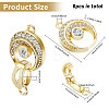 CHGCRAFT  6Pcs Brass Fold Over Clasp with Crystal Rhinestone KK-CA0002-69A-2