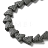 Triangle Dyed Natural Lava Rock Beads Strands G-O126-04A-04-3