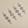 4Pcs Silver Plated Brass Rhinestone Connector Charms RB-CA0001-05B-5