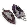 Natural Amethyst Pointed Pendants G-M405-07P-04-2