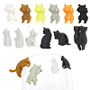  2 Sets 2 Styles Cat Silicone Wine Glass Charms DIY-NB0010-67-7