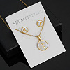 304 Stainless Steel with Natural Shell Pendant Necklaces & Stud Earrings Sets FS-WG5FD70-20-1