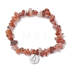 Natural Red Agate Stretch Bracelets BJEW-JB11147-05-1