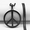 Stainless Steel Peace Sign Pendant Necklaces FS-WGCCA7A-03-1