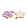 Light Gold Plated Alloy Enamel Pendants ENAM-R136-17G-3