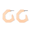 Cellulose Acetate(Resin) Half Hoop Earrings KY-S163-382-3