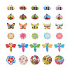 Mega Pet 300Pcs 6 Style Painted Poplar Wood Buttons FIND-MP0001-08-12