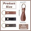 6Pcs 3 Colors Rectangle Cowhide Keychians KEYC-ME0001-19-2