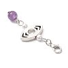 Alloy & Natural Amethyst & Natural Madagascar Rose Quartz & Shell Pearl & Natural Green Aventurine Pendant Decorations HJEW-JM04578-5