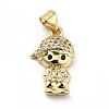 Brass Micro Pave Cubic Zirconia Pendants KK-H433-09A-G-1