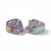 UV Plating Rainbow Iridescent Acrylic Beads PACR-M003-02-4