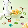 40Pcs 10 Colors Baking Paint and Golden Metal Enlaced Glass Beads DGLA-TA0001-65-7