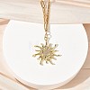 304 Stainless Steel Micro Pave Clear Cubic Zirconia Pendant Necklaces for Women NJEW-Z103-01G-08-3