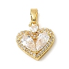 Valentine's Day Brass Micro Pave Clear Cubic Zirconia Charms KK-E804-08G-1