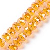 Transparent Electroplate Glass Beads Strands GLAA-E036-01-M-2