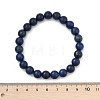 Natural Lapis Lazuli Beaded Stretch Bracelet X-BJEW-F203-06-4