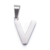 Non-Tarnish 304 Stainless Steel Letter Pendants STAS-H127-V-P-1