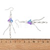 Shell Pearl & Glass Dangle Earrings EJEW-JE07528-4