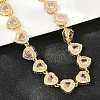 Brass Pave Pink Cubic Zirconia Heart Tennis Necklaces KK-CBA4547-17B-G-2