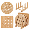 8Pcs 2 Styles Bamboo Cup Mats DJEW-GO0001-17-1