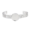 304 Stainless Steel Blank Cuff Bangle Bases with Flat Round Tray SA-CBA82C8-04B-P-2