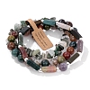 3Pcs Natural Indian Agate Bead Bracelet  Sets for Men PW-WG3CBCD-16-1