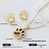 304 Stainless Steel Pendant Necklace & Stud Earrings Set for Women AW2289-2-1
