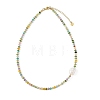 Natural Baroque Keshi Pearl & Dyed Natural White Jade Rondelle Beaded Necklaces NJEW-JN06269-3