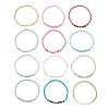 12Pcs Glass Seed Bead & Natural Mixed Gemstone Beads Bracelets for Women BJEW-MZ00311-4