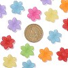 6-Petal Transparent Frosted Acrylic Bead Caps FACR-S004-11-2