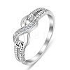 Brass & Clear Cubic Zirconia Finger Rings for Women FS-WGA713C-02-3