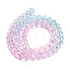 Transparent Painted Glass Beads Strands LS-DGLA-A034-T8mm-A22-5