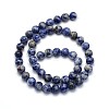 Natural Blue Spot Jasper Round Beads Strands G-O047-01-8mm-3